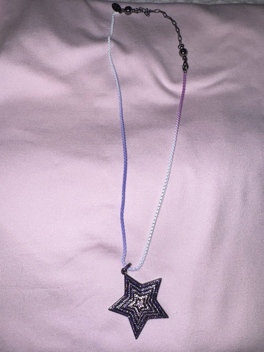 By alexa rae bar to the stars and back ombré pave star necklace gunmetal purple